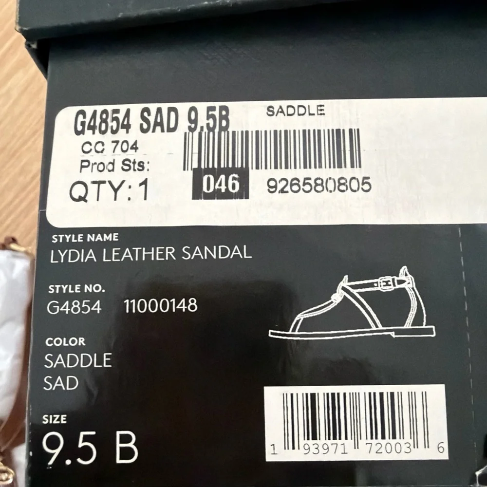 Coach Lydia Leather Sandal in Saddle (Brown) size 9.5 B women new
